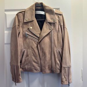 Victoria Beckham Pink Suede Moto Jacket